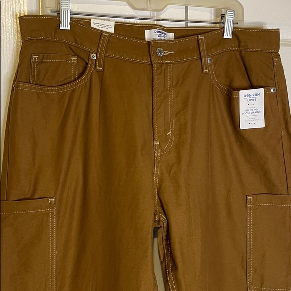 DENIZEN from Levi’s Utility '90s Loose Straight Pants, Women’s 14, W32, Brown - Picture 2 of 11